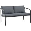 Trädgårdssoffa 2-sits med dynor aluminium grå vidaXL – miniatyr 1