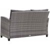 Trädgårdssoffa 2-sits med dynor grå 124 cm konstrotting vidaXL – miniatyr 4