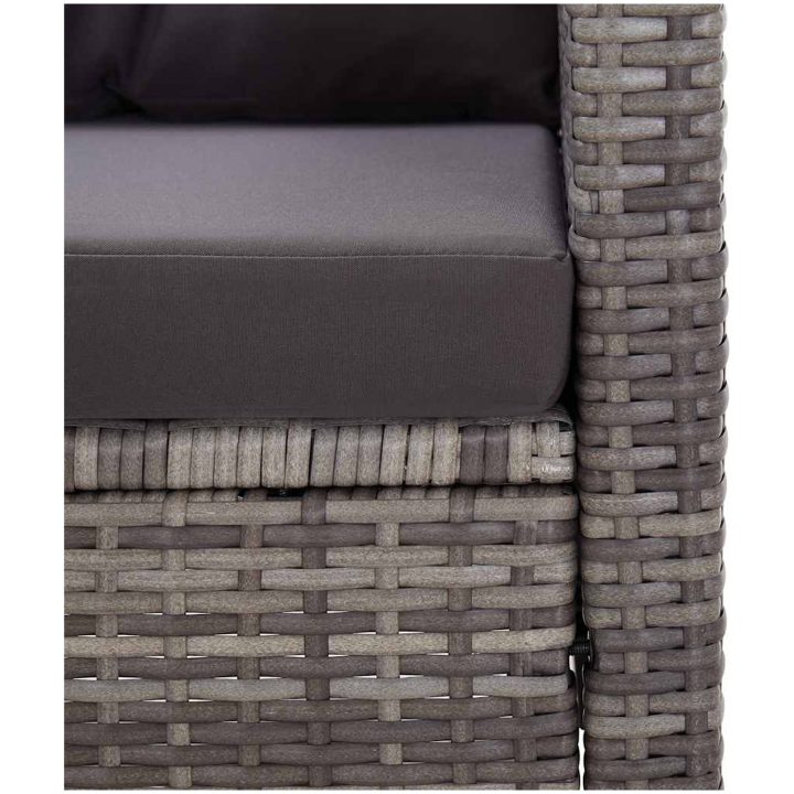 Trädgårdssoffa 2-sits med dynor grå 124 cm konstrotting vidaXL – bild 6