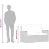 Trädgårdssoffa 2-sits med dynor grå 124 cm konstrotting vidaXL – miniatyr 8