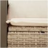 Trädgårdssoffa 2-sits med dynor konstrotting beige vidaXL – miniatyr 7