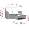 Trädgårdssoffa 2-sits med dynor och bord beige konstrotting vidaXL – miniatyr 12