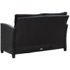 Trädgårdssoffa 2-sits med dynor svart 124 cm konstrotting vidaXL – miniatyr 4