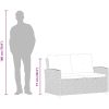 Trädgårdssoffa 2-sits med dynor svart 124 cm konstrotting vidaXL – miniatyr 8