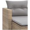 Trädgårdssoffa 2-sits med pallar beige konstrotting vidaXL – miniatyr 7
