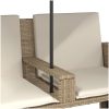 Trädgårdssoffa 2-sits med parasoll&pallar beige konstrotting vidaXL – miniatyr 9