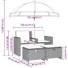 Trädgårdssoffa 2-sits med parasoll&pallar brun konstrotting vidaXL – miniatyr 12