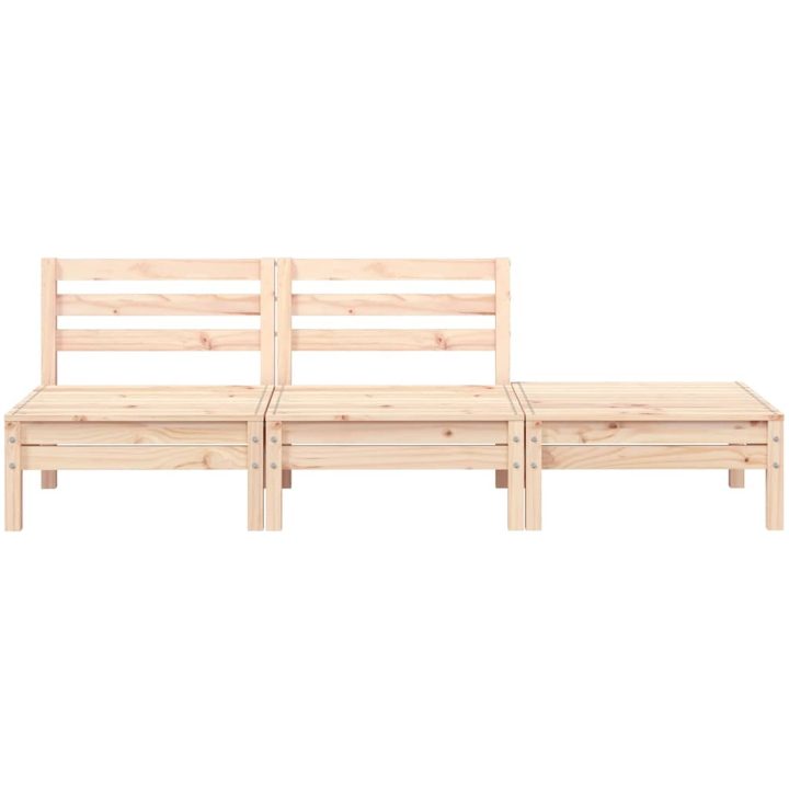 Trädgårdssoffa 3-sits massiv furu vidaXL – bild 4