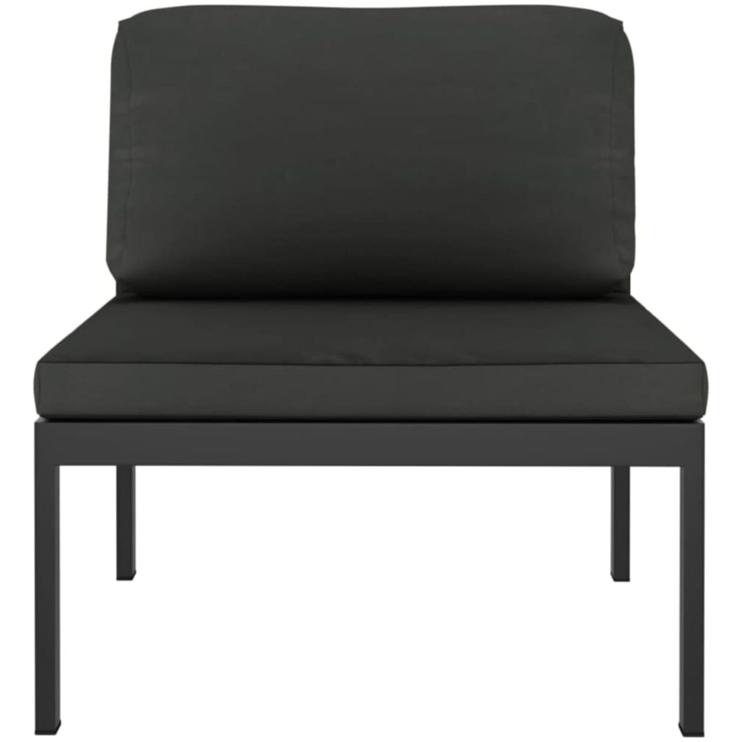 Trädgårdssoffa 3-sits med dynor aluminium antracit vidaXL – bild 4