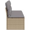 Trädgårdssoffa 3-sits med dynor konstrotting beige vidaXL – miniatyr 5