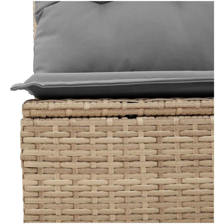 Trädgårdssoffa 3-sits med dynor konstrotting beige vidaXL – bild 8