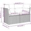 Trädgårdssoffa 3-sits med dynor konstrotting brun vidaXL – miniatyr 9
