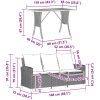 Trädgårdssoffa 3-sits med dynor och bord svart konstrotting vidaXL – miniatyr 12