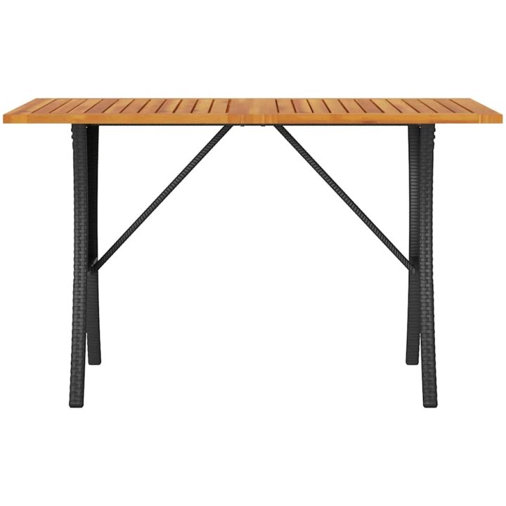 Trädgårdssoffa 3-sits med dynor och bord svart konstrotting vidaXL – bild 8