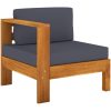 Trädgårdssoffa 3-sits med mörkgrå kuddar akaciaträ vidaXL – miniatyr 6