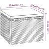 Trädgårdssoffa 3-sits med tak och fotpall grå konstrotting vidaXL – miniatyr 10