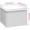 Trädgårdssoffa 3-sits med tak och fotpall svart konstrotting vidaXL – miniatyr 11