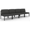 Trädgårdssoffa 4-sits med dynor aluminium antracit vidaXL – miniatyr 2