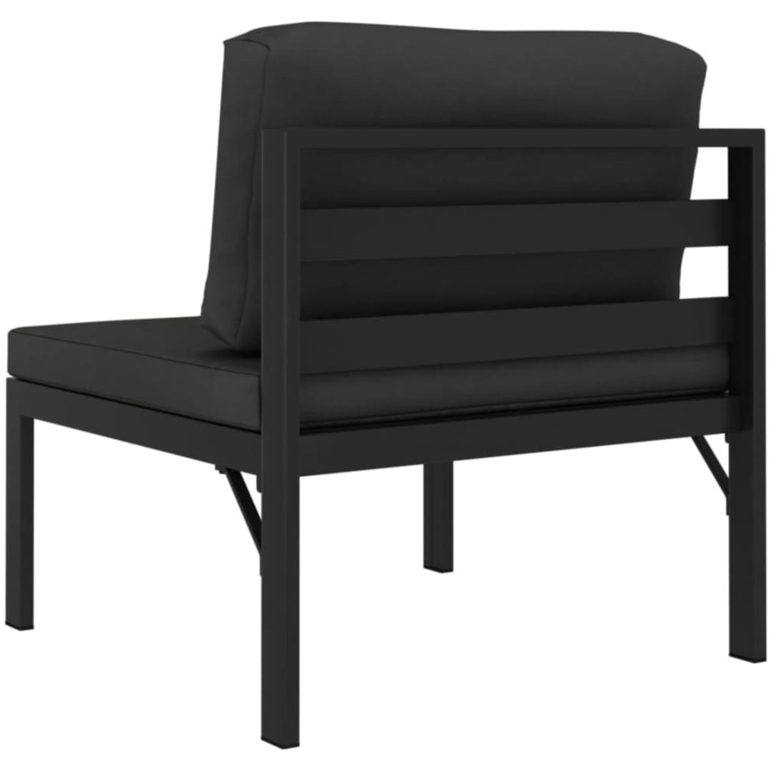 Trädgårdssoffa 4-sits med dynor aluminium antracit vidaXL – bild 6