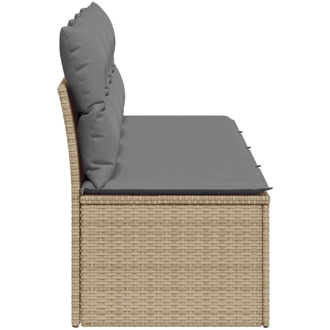 Trädgårdssoffa 4-sits med dynor konstrotting beige vidaXL – bild 5