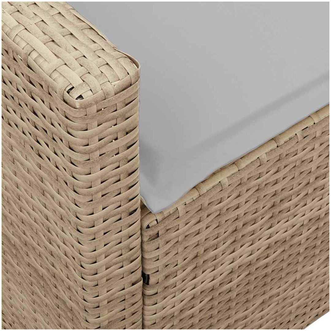 Trädgårdssoffa 5-sits med dynor beige konstrotting vidaXL – bild 8
