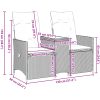 Trädgårdssoffa fällbar 2-sits med bord beige konstrotting vidaXL – miniatyr 11
