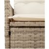 Trädgårdssoffa fällbar 2-sits med bord beige konstrotting vidaXL – miniatyr 9