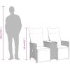 Trädgårdssoffa fällbar 2-sits med bord brun konstrotting vidaXL – miniatyr 10