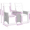 Trädgårdssoffa fällbar 2-sits med bord svart konstrotting vidaXL – miniatyr 10