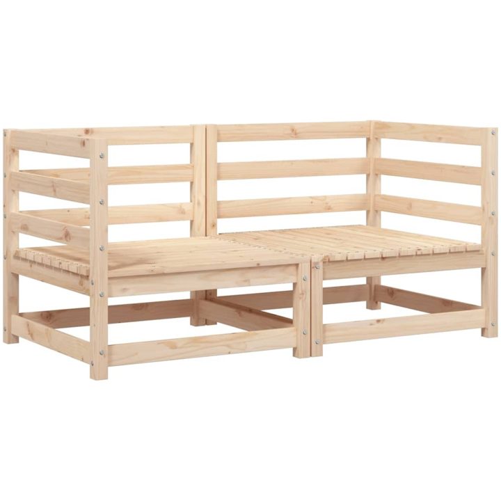 Trädgårdssoffa hörn 2 st 70x70x67 cm massiv furu vidaXL – bild 2