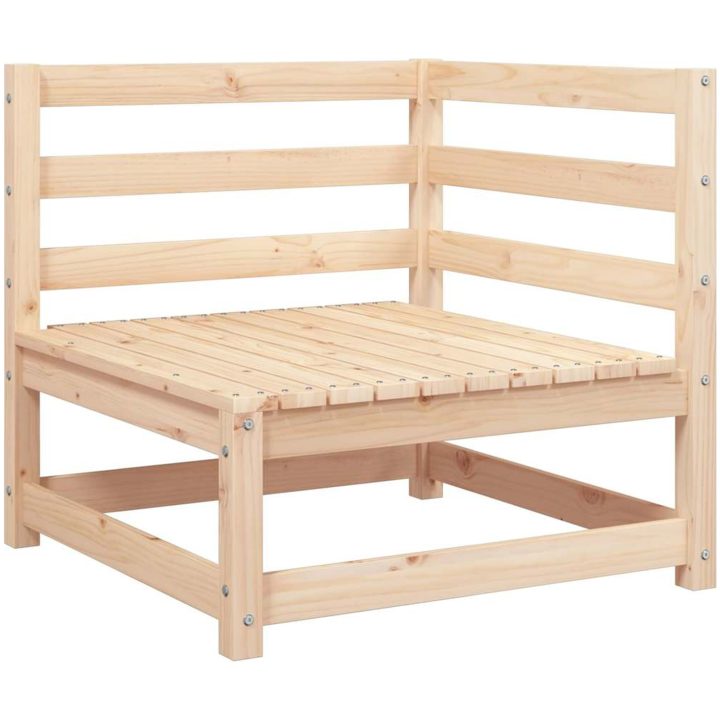 Trädgårdssoffa hörn 2 st 70x70x67 cm massiv furu vidaXL – bild 4