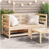 Trädgårdssoffa hörn 2 st 70x70x67 cm massiv furu vidaXL – miniatyr 1