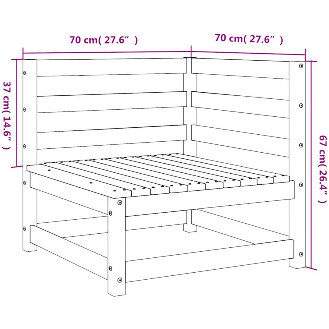 Trädgårdssoffa hörn 2 st 70x70x67 cm vidaXL – bild 9
