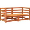 Trädgårdssoffa hörn 2 st vaxbrun 70x70x67 cm massiv furu vidaXL – miniatyr 2