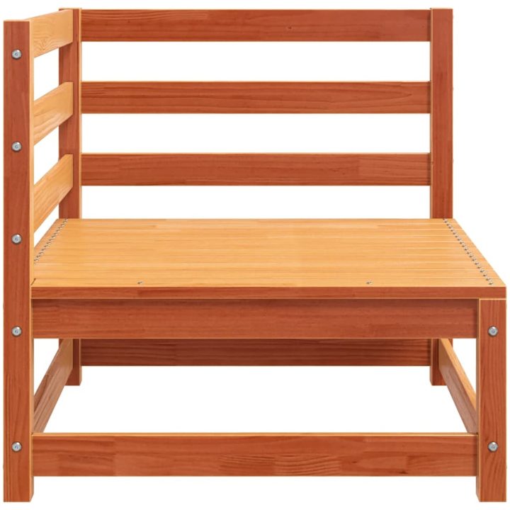 Trädgårdssoffa hörn 2 st vaxbrun 70x70x67 cm massiv furu vidaXL – bild 6