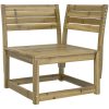 Trädgårdssoffa hörn 73x73x78 cm impregnerad furu vidaXL Utan dynor – miniatyr 2