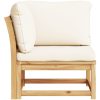 Trädgårdssoffa hörn med dynor 73x73x65 cm massivt akaciaträ vidaXL – miniatyr 5
