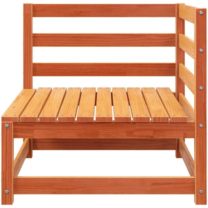 Trädgårdssoffa hörn vaxbrun 70x70x67 cm massiv furu vidaXL – bild 4