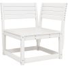 Trädgårdssoffa hörn vit 73x73x78 cm massiv furu vidaXL Utan dynor – miniatyr 2