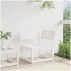 Trädgårdssoffa hörn vit 73x73x78 cm massiv furu vidaXL Utan dynor – miniatyr 3