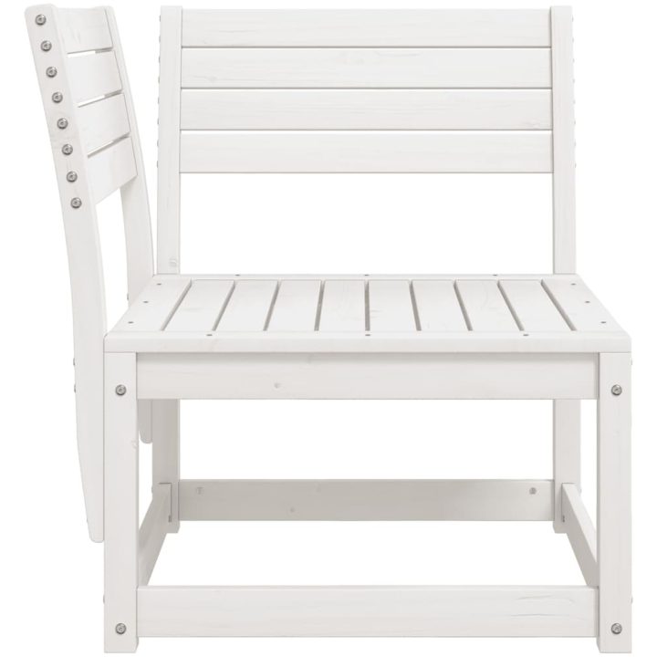 Trädgårdssoffa hörn vit 73x73x78 cm massiv furu vidaXL Utan dynor – bild 5