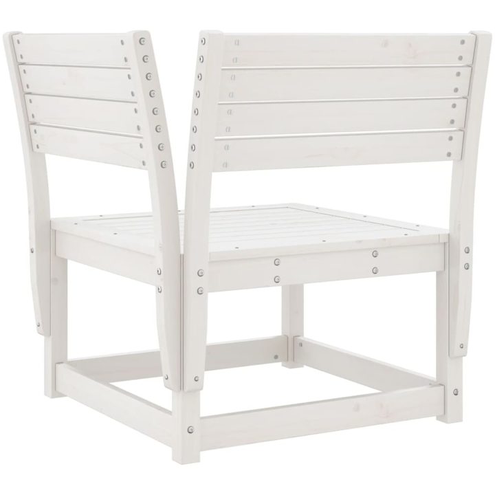 Trädgårdssoffa hörn vit 73x73x78 cm massiv furu vidaXL Utan dynor – bild 6