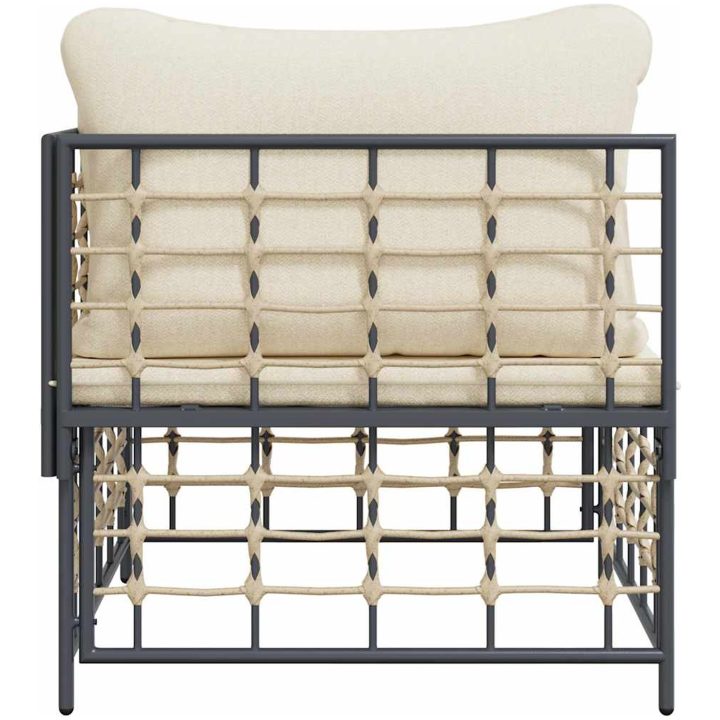 Trädgårdssoffa hörnsektion med beige dyna konstrotting vidaXL – bild 5
