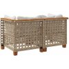 Trädgårdssoffa hörnsektion med dynor 2 st beige konstrotting vidaXL – miniatyr 6