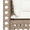 Trädgårdssoffa hörnsektion med dynor 2 st beige konstrotting vidaXL – miniatyr 7