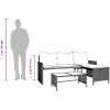 Trädgårdssoffa med bord och dynor L-formad brun konstrotting vidaXL – miniatyr 11