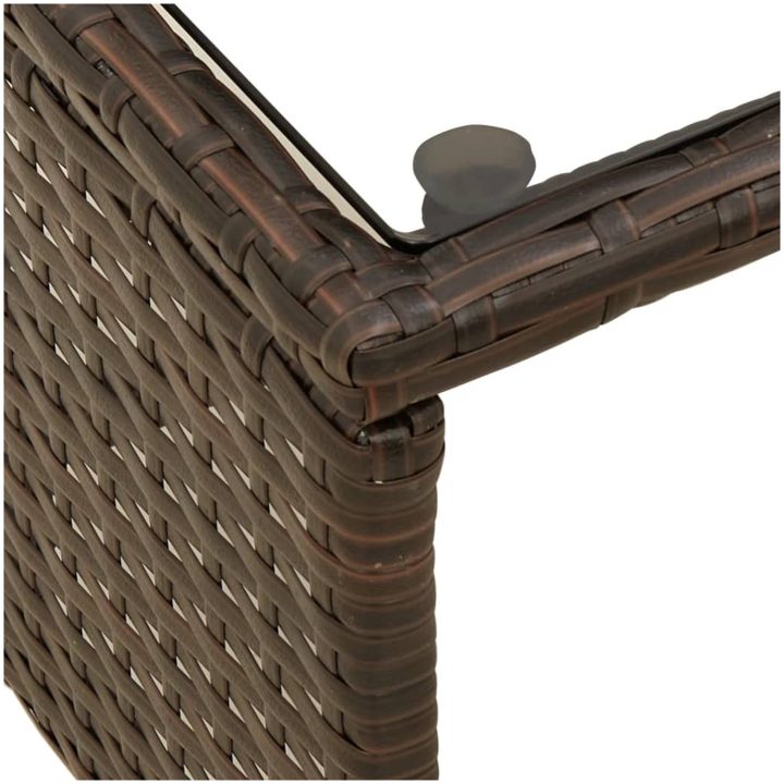 Trädgårdssoffa med bord och dynor L-formad brun konstrotting vidaXL – bild 9