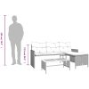 Trädgårdssoffa med bord och dynor L-formad grå konstrotting vidaXL – miniatyr 11