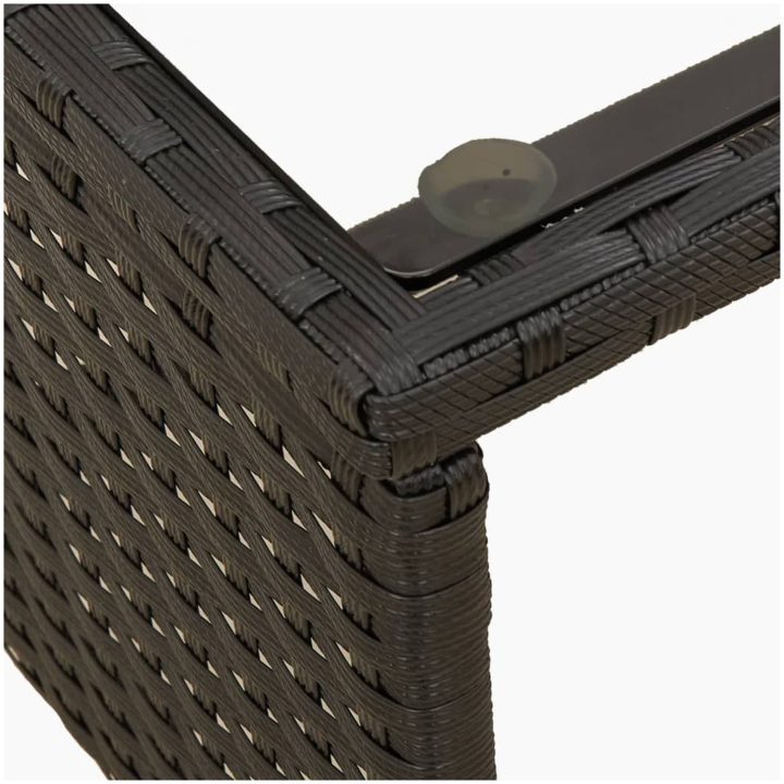 Trädgårdssoffa med bord och dynor L-formad svart konstrotting vidaXL – bild 9