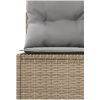 Trädgårdssoffa med bord och dynor rund beige konstrotting vidaXL – miniatyr 10